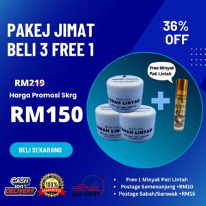 PANAH LINTAQ 3 BOTOL + FREE 1 MINYAK LINTAH